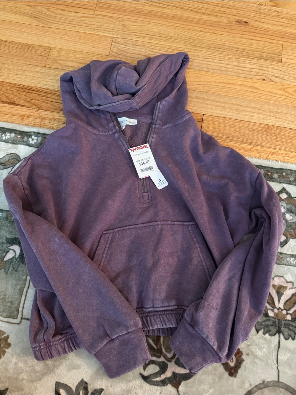 Hippie Rose Purple Hoodie Pullover